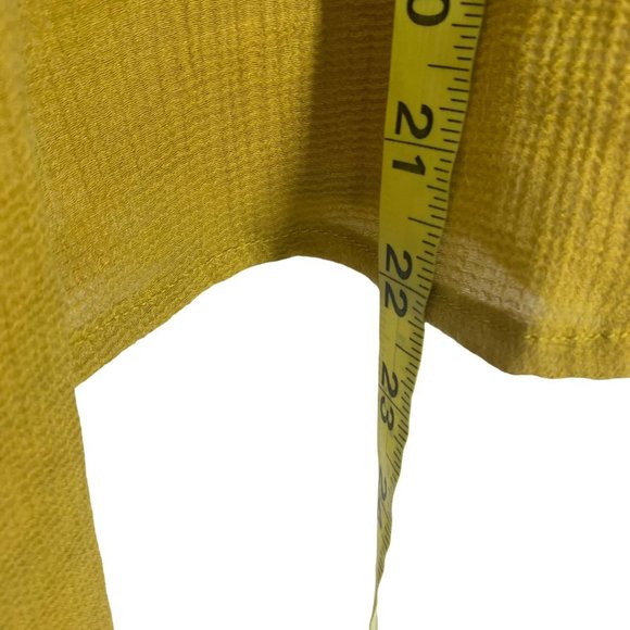 Lulus Chartreuse Gauze Long Sleeve Button Up Neck Tie Top Small - Picture 8 of 10